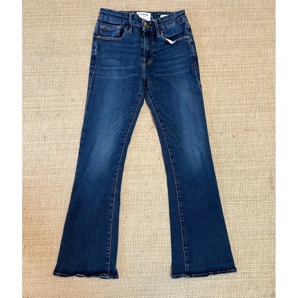 Frame Jeans Womens Size 25 Dark Wash Denim Le Crop Mini Boot Flare 26" Inseam